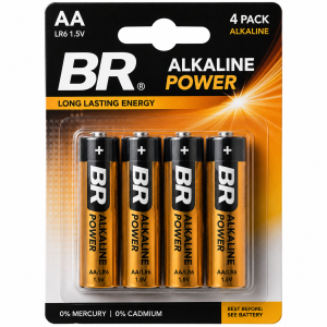 BLÍSTER 4 PILAS ALCALINAS AA/LR6 ALKALINE POWER BR