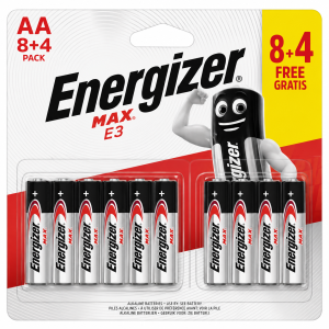 BLISTER 8 + 4 PILAS MAX TIPO LR6 (AA) ENERGIZER E3