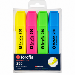 ROTULADOR FLUOR FOROFIS 250 SURTIDO ESTUCHE 4 COLORES