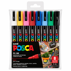BOLSA DE 8 ROTULADORES UNI-POSCA PC-3M