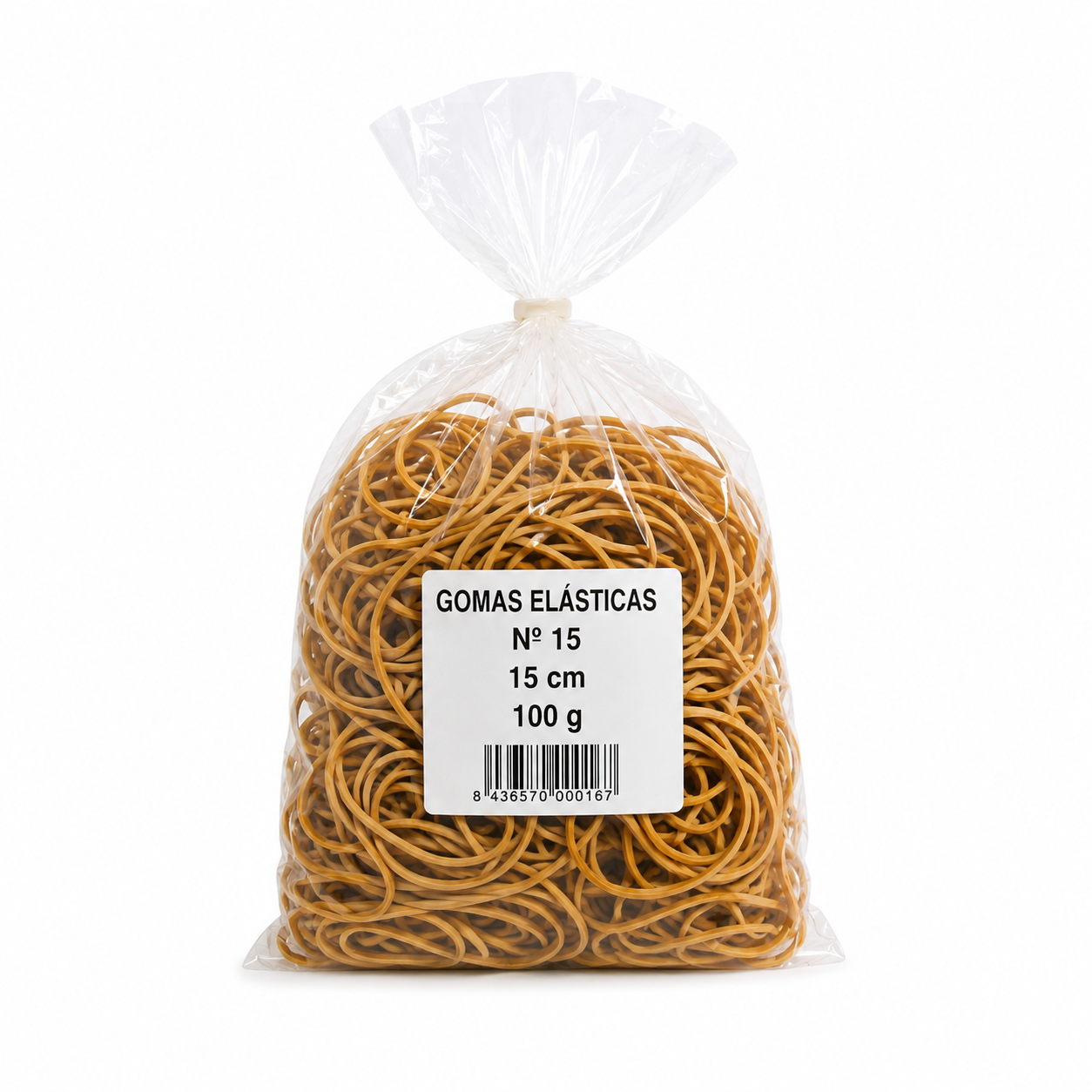 BOLSA 100 GR GOMAS ELASTICAS Nº 15 DE 15 CM LARGO