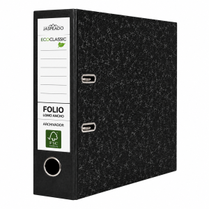 ARCHIVADOR JASPEADO ECOCLASSIC NEGRO FOLIO LOMO ANCHO