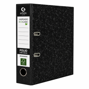 ARCHIVADOR JASPEADO NEGRO FOLIO GRAFOPLÁS