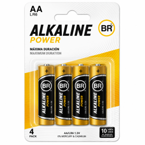 BLÍSTER 4 PILAS ALCALINAS AA/LR6 ALKALINE POWER BR