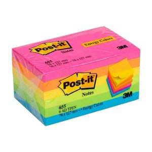 TACO NOTAS POST-IT 655 76x127 P/6 COLORES ENERGIA