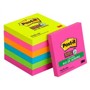 TACO NOTAS POST-IT 654 76x76 P/6 COLORES RIO DE JANEIRO